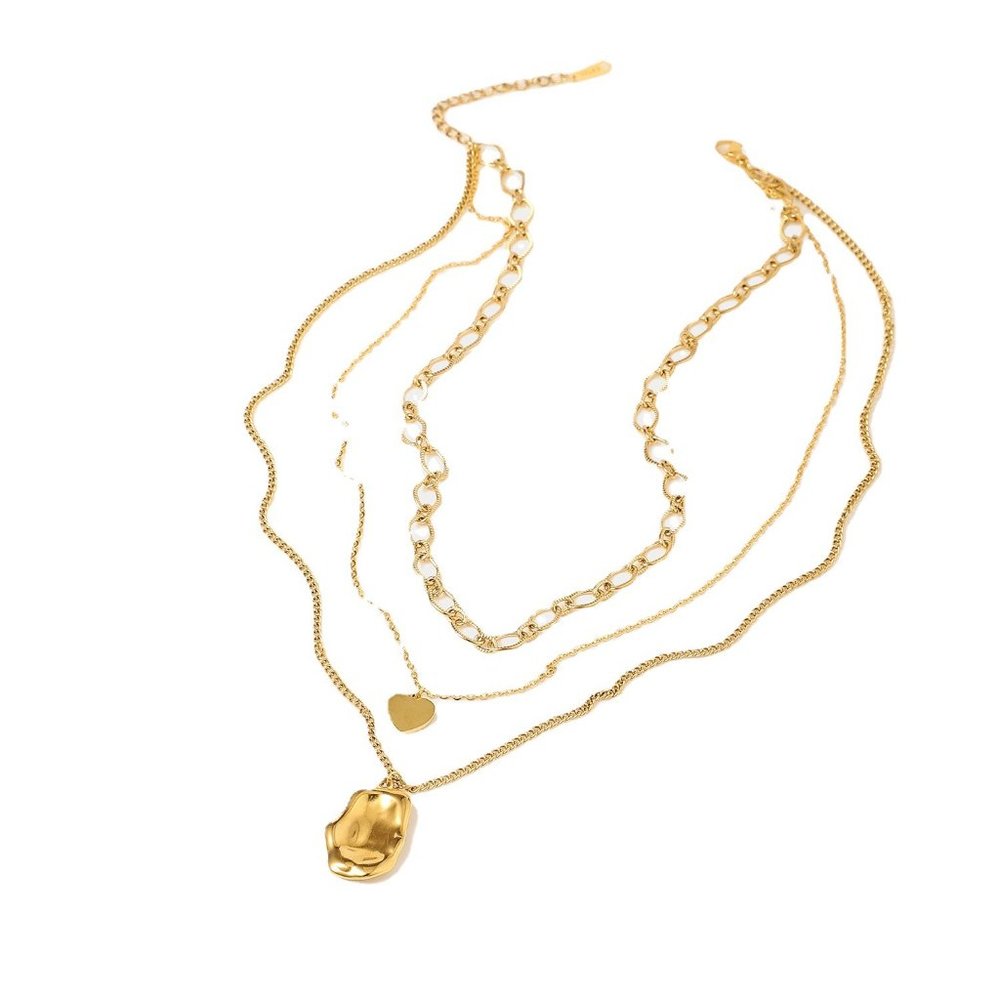 NEW - Gold-Plated Stainless-Steel Multilayer Necklace